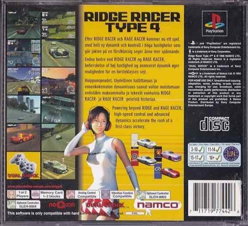 Ridge Racer Type 4 - PS1 (B Grade) (Genbrug)Ridge Racer Type 4 + Hi-spec demo - PS1 (B Grade) (Genbrug)